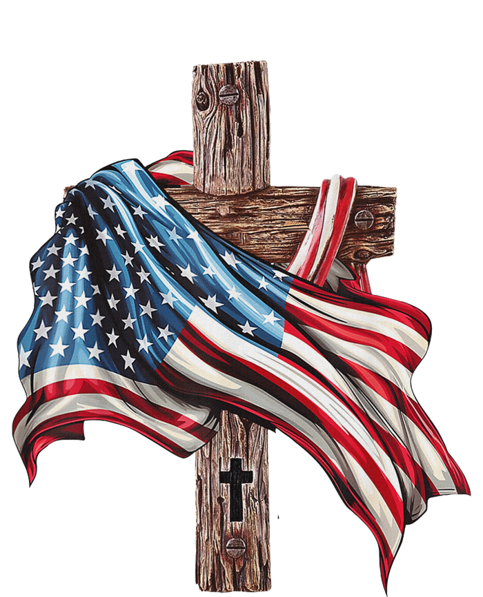 American Flag Christian Cross Jesus T-Shirt