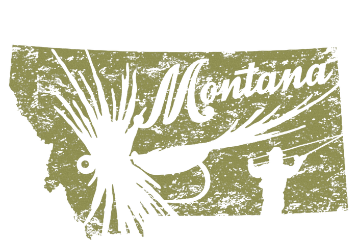 Vintage Montana Fly Fishing Distressed Trout Fishing Trout T-Shirt