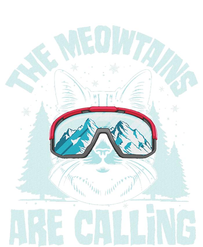 The Meowtains Are Calling Cat Ski Adventure T-Shirt