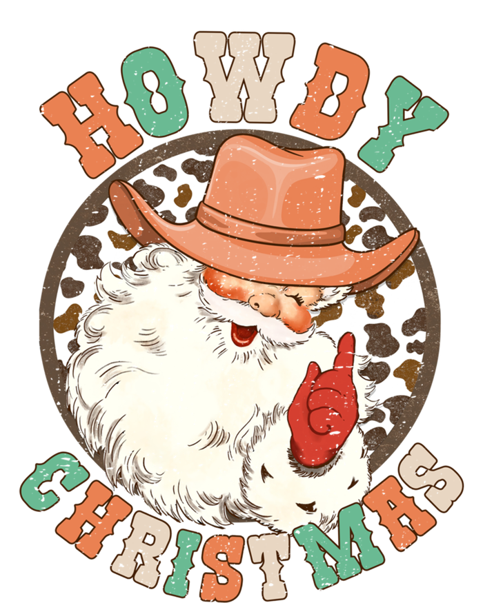 Howdy Christmas Santa Claus Cow Hat Western Southern Xmas Gift T-Shirt