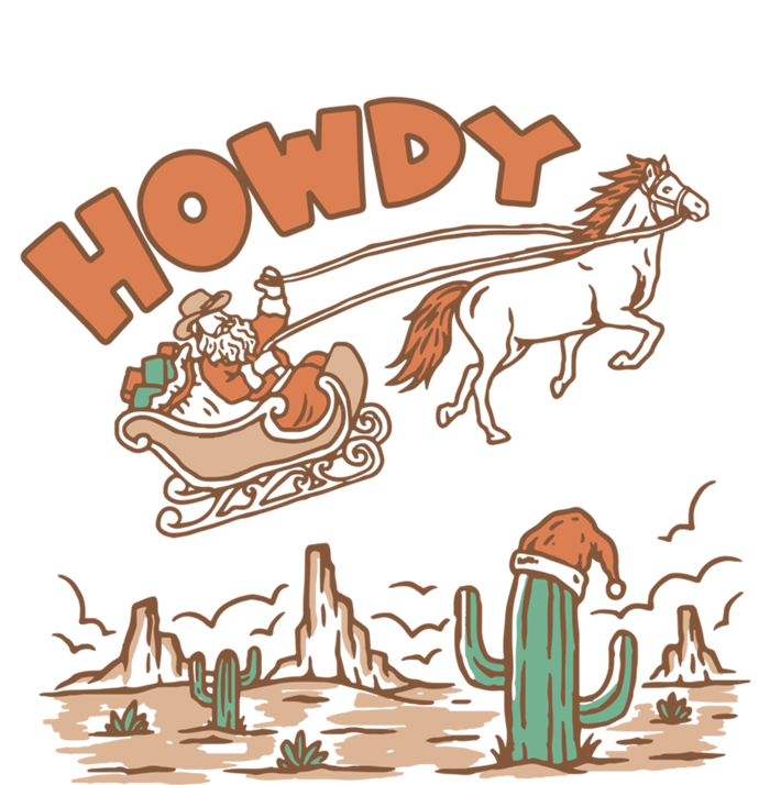 Howdy Holiday Cow Santa Christmas Western Vintage Gift T-Shirt