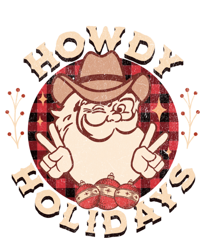 Howdy Holidays Cow Santa Christmas West Lifestyle Funny Gift T-Shirt