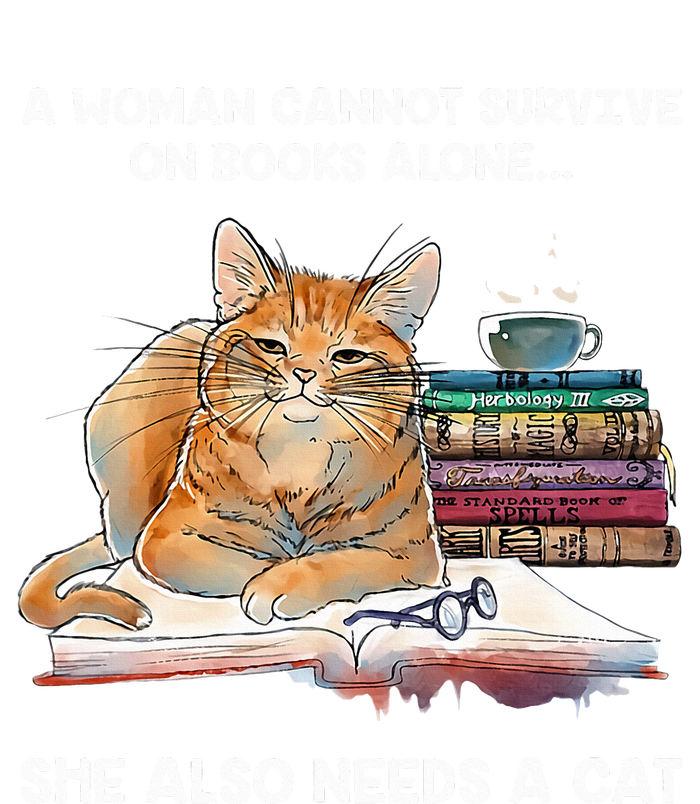 A Woman Cannot Survive On Books Alone She Also Needs A Cat Softstyle Adult Sport Polo