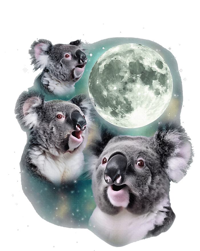 Three Koala Moon Cute Quirky Meme Howling Wildlife Koala T-Shirt