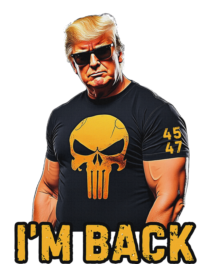 Trump 45 47 IM Back Orange Skull Inauguration 2025 Maga T-Shirt