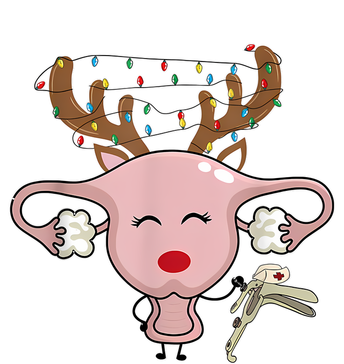 Festive Reindeer Uterus Nurse Speculum Xmas Light Obgyn T-Shirt