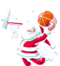 Christmas Santa Claus Dunking A Basketball Great Gift 16 in Basic Backpack