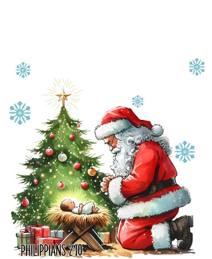 Every Knee Shall Bow Santa Christmas Nativity Scene Xmas Gift Coaster