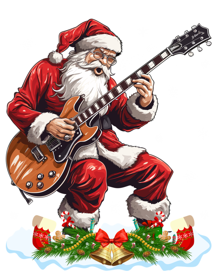 Music Guitar Player Guitarist Santa Playing Guitar Christma Meaningful Gift Kids Long Sleeve Shirt