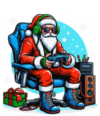 Christmas Santa Gamer Xmas Funny Video Gaming Christmas Women's Flannel Pajama Set