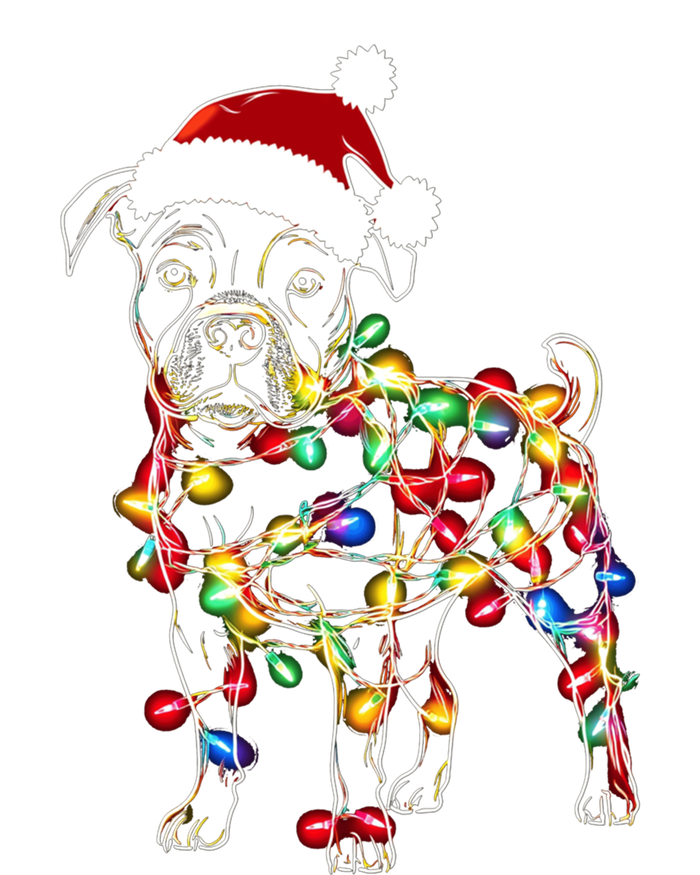 Funny Santa Pitbull Retriever Christmas Lights Dog Lover Cool Gift Short Acrylic Beanie