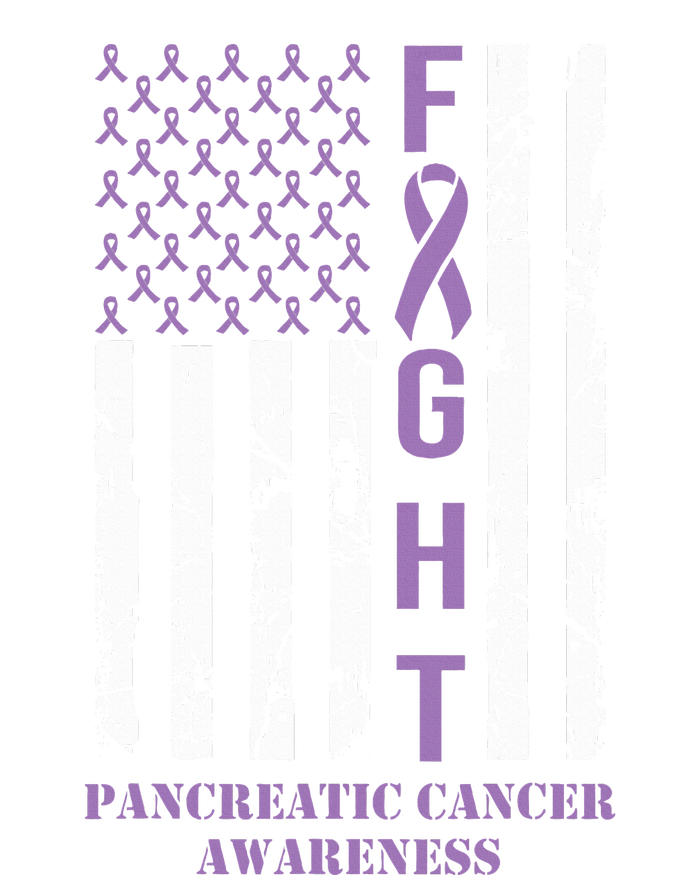 Fight Flag Purple Ribbon Support Pancreatic Cancer Awareness T-Shirt