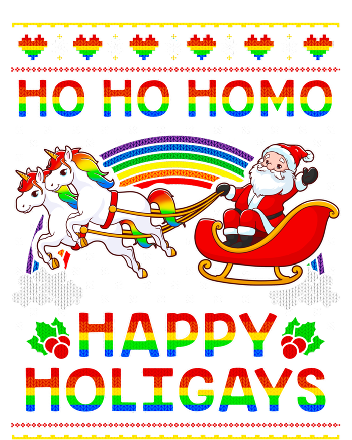 Pride Santa Ho Ho Homo Happy Holiugly Christmas Cool Gift Ladies Long Sleeve Shirt