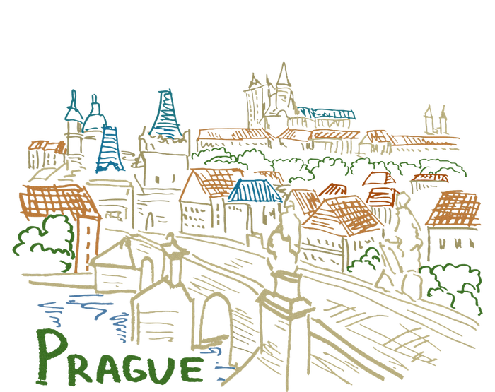 Prague City Charles Bridge T-Shirt