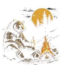 Camping Bear Drinking Beer Hiking Nature Funny Grizzly Bear Poster