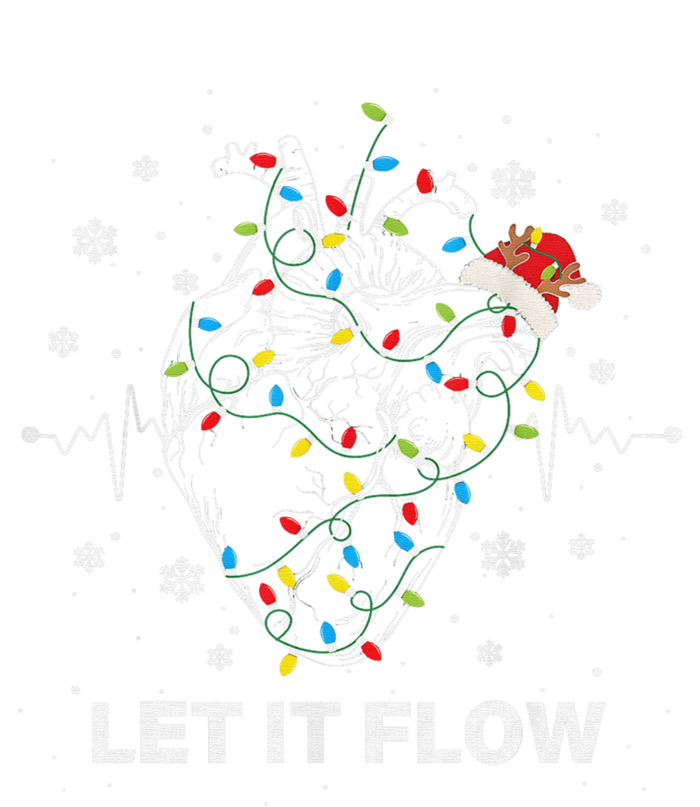 Funny Let It Flow Anatomy Heart Cardiac Nurse Santa Hat Xmas T-Shirt