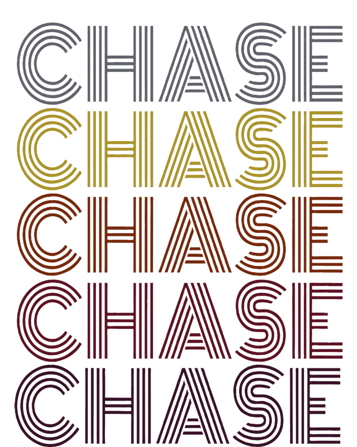 Graphic 365 First Name Chase Retro Pattern Vintage Style T-Shirt