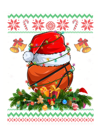 Funny Santa Claus Basketball Ball Wreath Christmas Lights Funny Gift T-Shirt