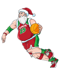 Funny Santa Claus Basketball Christmas Dribbling Cool Gift T-Shirt