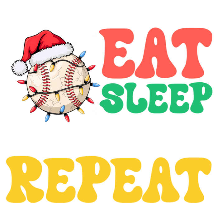 Funny Eat Sleep Baseball Repeat Christmas Snowflakes Xmas Cool Gift T-Shirt