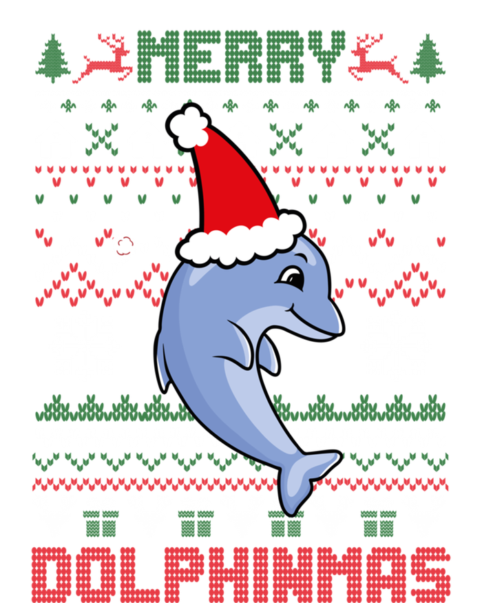 Funny Merry Dolphintmas Ugly Christmas Dolphin Santa Gift T-Shirt