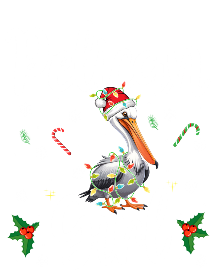 Funny Pelican Christmas Santa Hat Lights Snowflakes Gift Long Sleeve Shirt