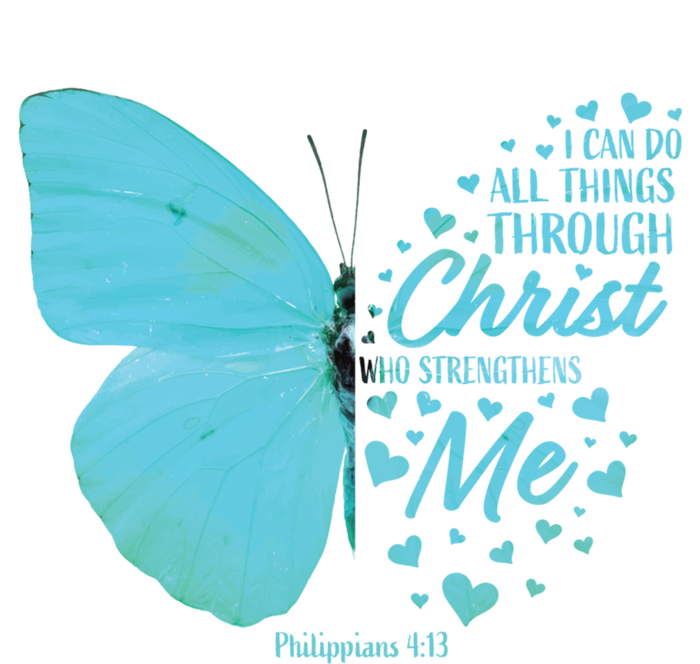 Butterfly Religious Philippians 4:13 Christian Funny Gift Cute Gift T-Shirt