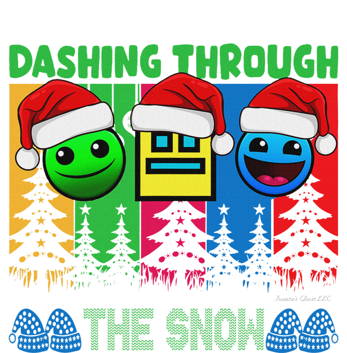 Geometry Dashing Through The Snow Sleep Dash Game Christmas T-Shirt