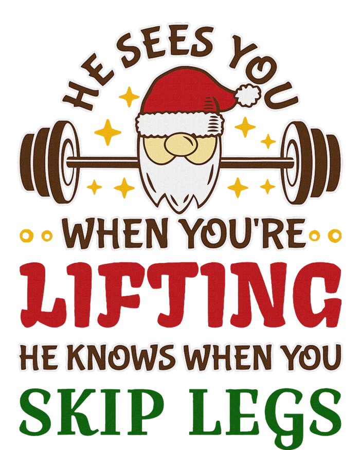 He Sees You When YouRe Lifting He Knows When You Skip Legs Sustainable Bucket Hat