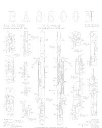 Bassoon Player Vintage Patent Bassoonist Drawing Print T-Shirt