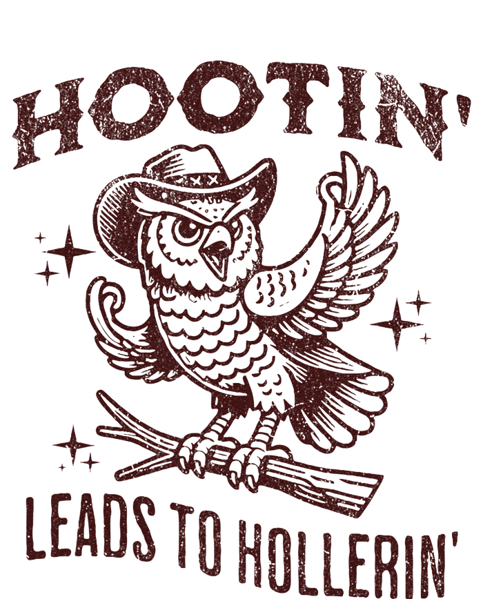 Hootin Leads To Hollerin Funny Vintage Owl Graphic T-Shirt