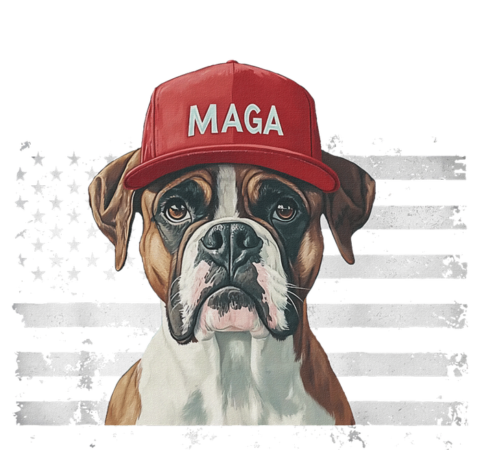 Boxer Dog Wearing Maga Hat American Flag Dogs For Trump Womens CVC Long Sleeve Shirt