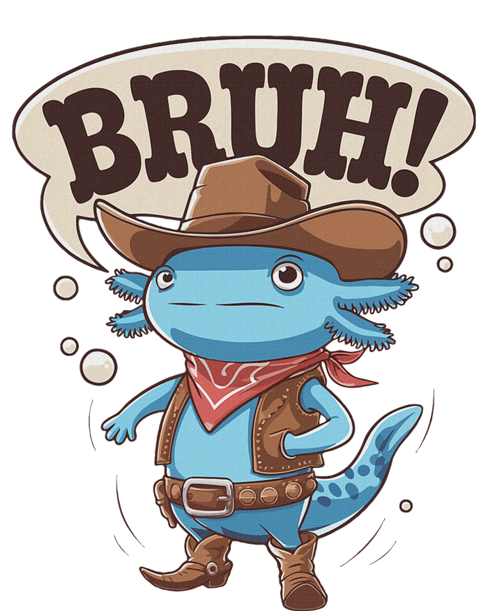 Bruh Axolotl Cowboy Western Rodeo T-Shirt