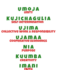 Kwanzaa Principles Green And Red Font T-Shirt