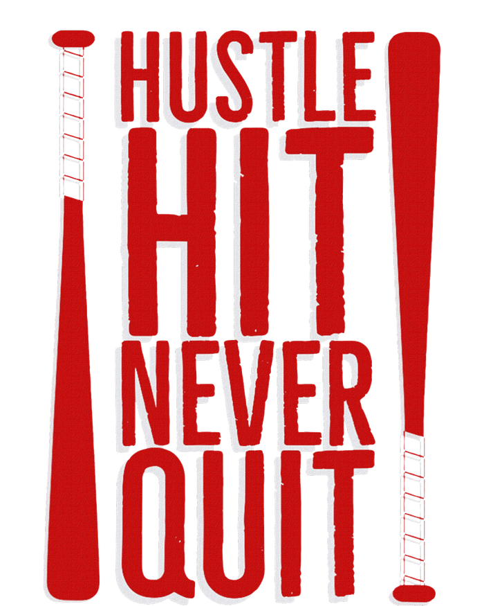 Hustle Hit Never Quit Baseball Saying Practice Workout Fan Pom Pom 12in Knit Beanie