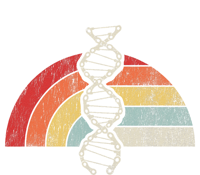 Retro Dna Strand Over Vintage Rainbow T-Shirt