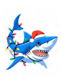 Merry Sharkmas Santa Hat Lights Funny Christmas Snowflakes Gift Tall Hoodie