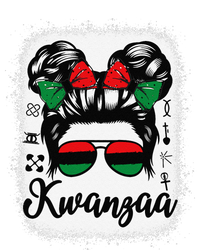 Kwanzaa Women Messy Bun Kwanzaa Seven Principles T-Shirt