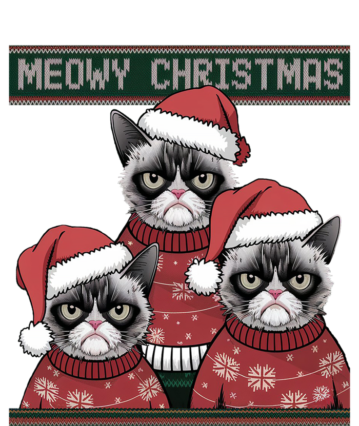 Meowy Christmas Grumpy Annoyed Cat Ugly Design Gift Sweatshirt