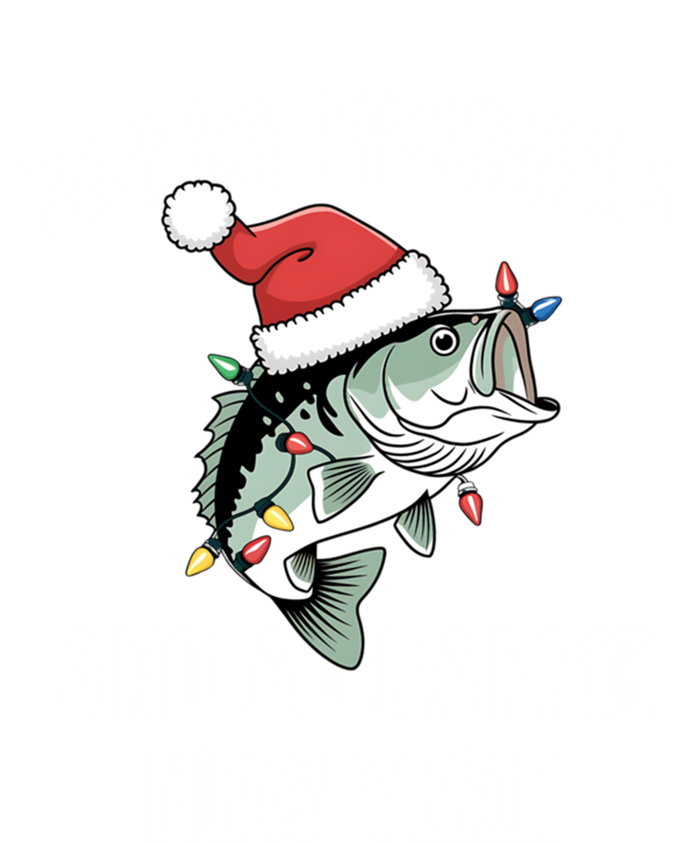 Merry Fishmas And A Crappie New Year Bass Santa Fisher Cute Gift Women's Tri-Blend 3/4-Sleeve Raglan Shirt