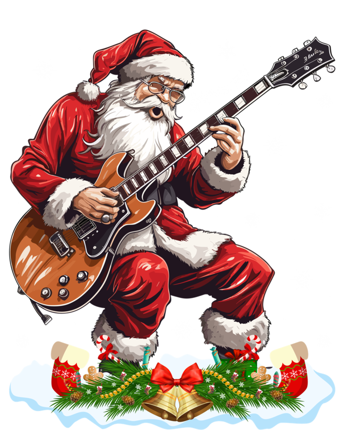 Music Guitar Player Guitarist Santa Playing Guitar Christma Great Gift T-Shirt