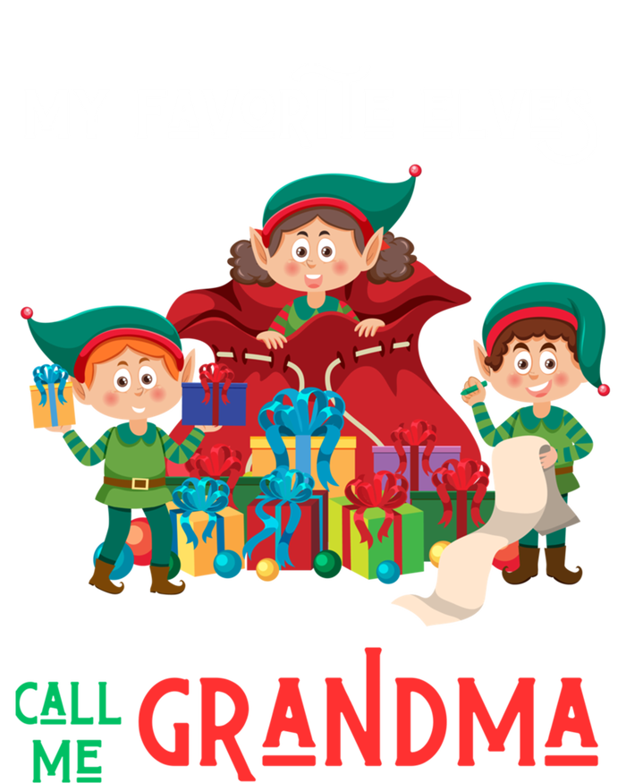 My Favorite Elves Call Me Grandma Elf Ugly Christmas Gift Stripe Pom Pom Beanie