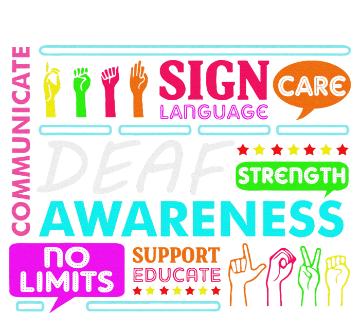 Deaf Awareness Sign Deafness Hearing Loss Warrior T-Shirt