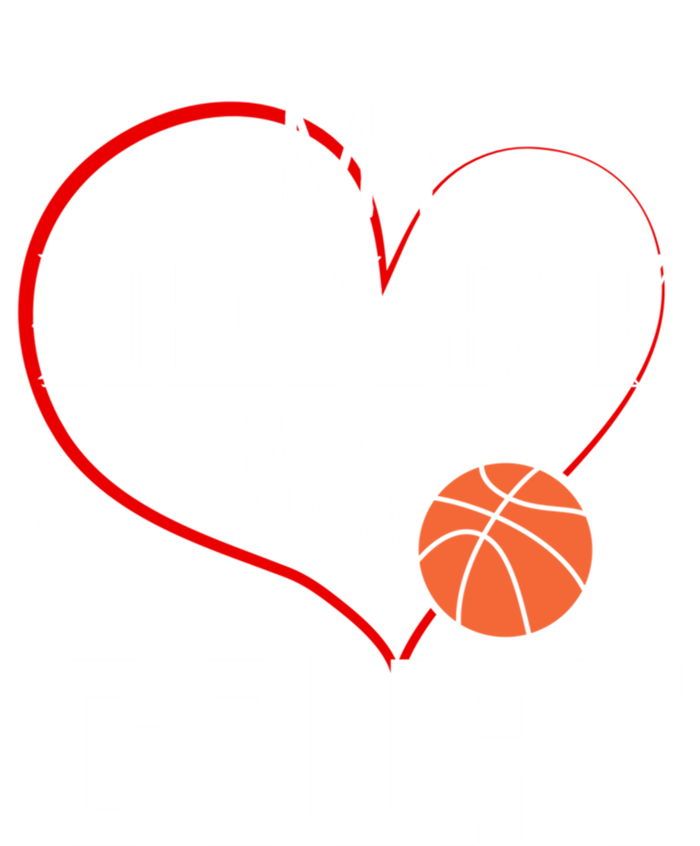 My Heart Is On That Court Basketball Mom Dad Gift Gift Hoodie