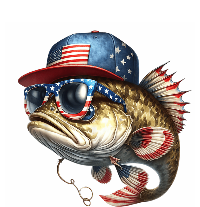 Funny Fishing & Fisherman American Flag Patriotic Vintage High Crown Mesh Back Trucker Hat