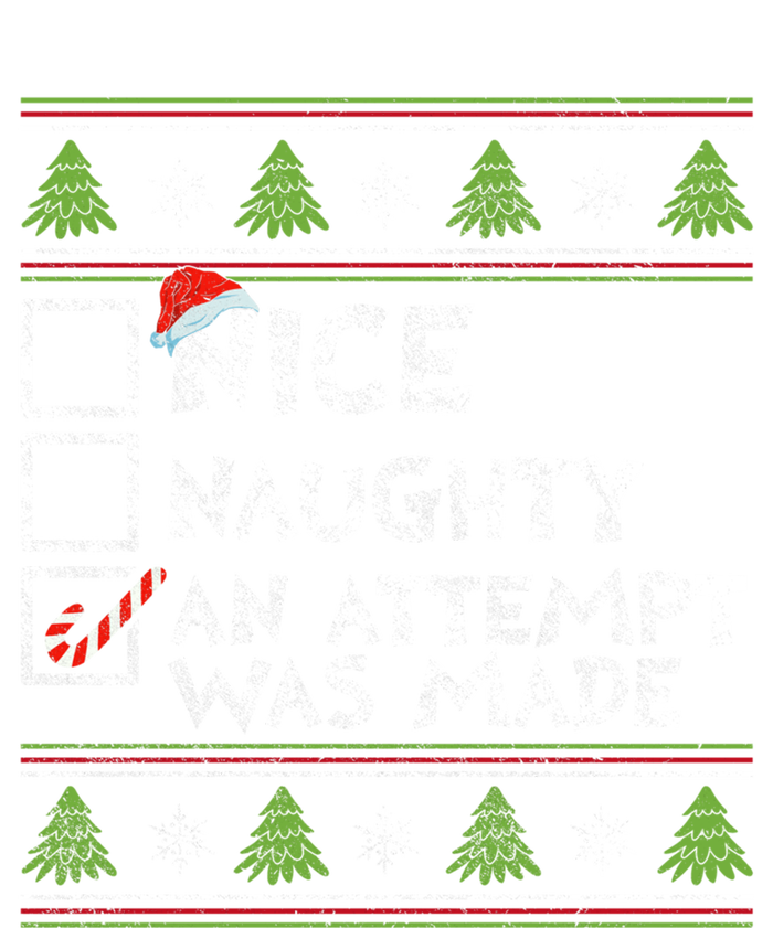 Nice Naughty An Attempt Was Made Funny Christmas Gift Pom Pom 12in Knit Beanie