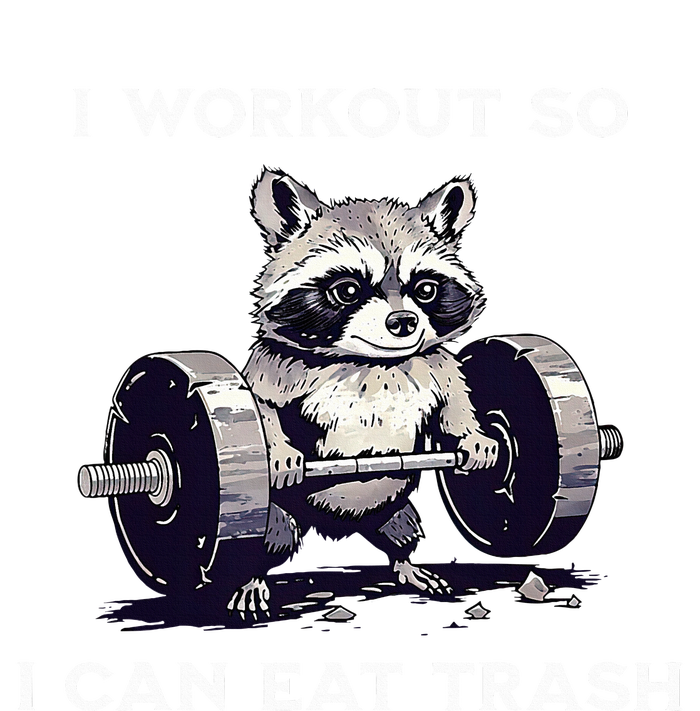 I Workout So I Can Eat Trash Funny Raccoon Gym Weightlifting Toddler Zip Fleece Hoodie