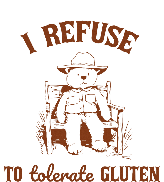 I Refuse To Tolerate Gluten Funny Teddy Bear Graphic Wool Snapback Cap