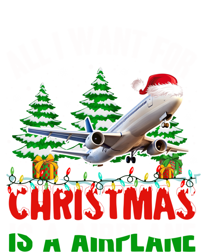 Funny Santa Hat I Want For Christmas Is A Airplane Ugly Xmas Cool Gift T-Shirt