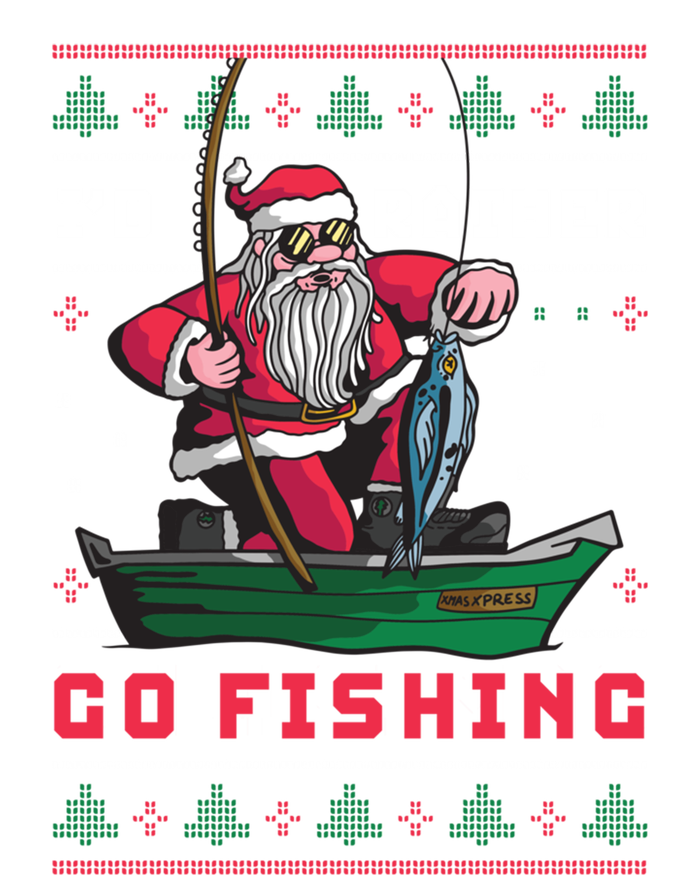 Funny Santa Surf ID Rather Go Fishing Merry Christmas Meaningful Gift Ladies Essential Flowy Tank